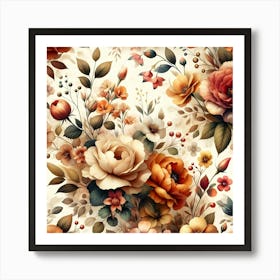 Floral Wallpaper 5 Art Print