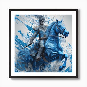 Blue Horse 2 Art Print