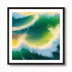 Emerald Swirl: The Dance of Ocean Waves Art Print