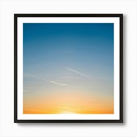 An Abstract Art Of The Stratosphere Where The Horizon Blurs The Line Between An Orange Sunrise And (3) Art Print