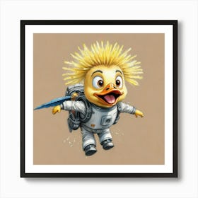 Astronaut Duck 1 Art Print