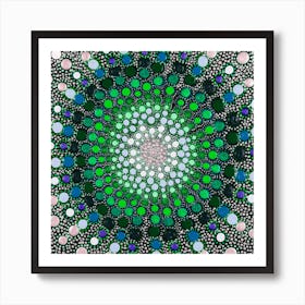 Mesmerizing Green Blue Square Art Print