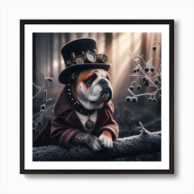 Steampunk English Bulldog Art Print
