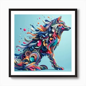 Abstract Wolf 1 Art Print