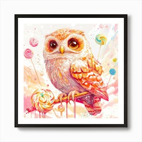 Owl Candy Art Print