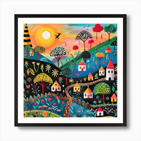 Kids Travel Illustration Kenya 3 Art Print