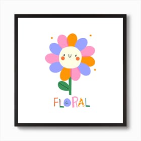 colorful flower Art Print
