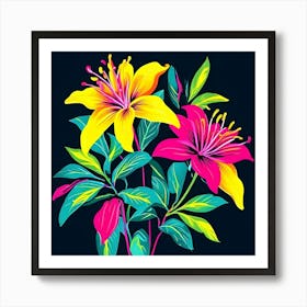 Colorful Lilies Art Print