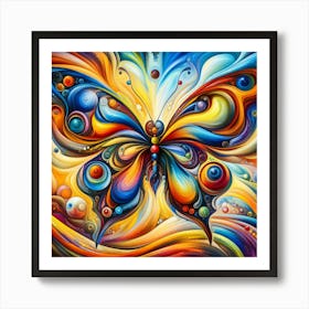 Colourful Ornate Butterfly Abstract II Art Print