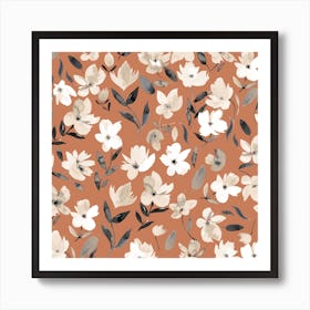 Fresh Flowers Copper Square Art Print