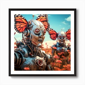 Artjuicebycsaba Cyborg Steampunk Butterflies And Ladybugs Over 5 Art Print