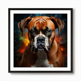 Watercolor Male Boxer Entering Ring Studio Photography Complex Details High Detail Art Print