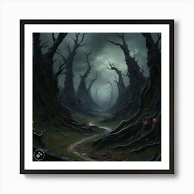 Scary dark forest Art Print