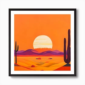 Sunset In The Desert Art Print