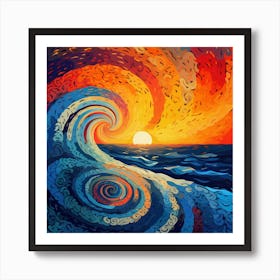 Sunset Painting 4 Art Print