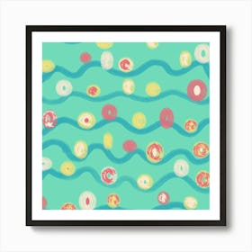 Waves, donuts and circles 1 Art Print