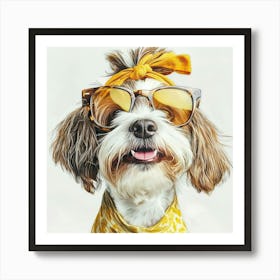 Dog In Sunglasses 8 Art Print