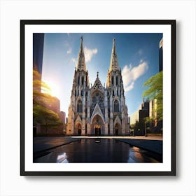 St Patricks Cathedral Out Door View New York City Art Print