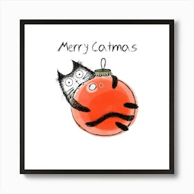 Merry Catmas Art Print