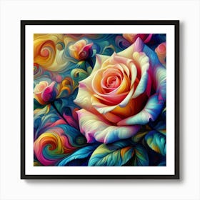 Colorful Rose 1 Art Print