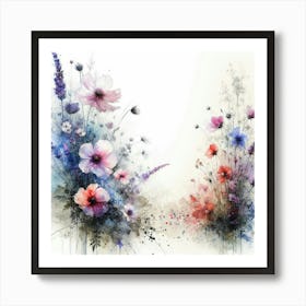 Watercolor Flowers 1 Art Print