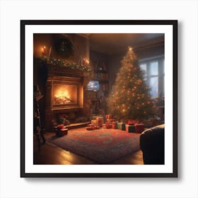 Christmas Tree In The Living Room 85 Art Print