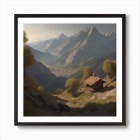 Cabin In The Mountains 5 Art Print