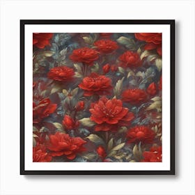 A Magical Red Flowers Art Print