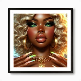 Sexy Black Woman 7 Art Print