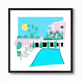 Beverly Hills Hotel Sun Art Print