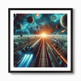 Train In Space Art Print