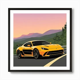 Stylish Automotive Close-Up with Racing Elements Art Print