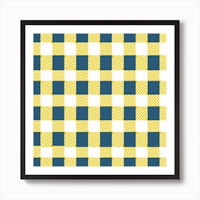 Diagonal Checkered Plaid Seamless Pattern Art Print