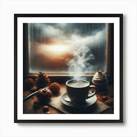 Coffee And Rain Art Print