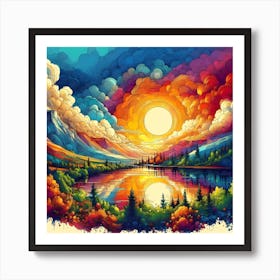 Sunset Painting 2 Art Print