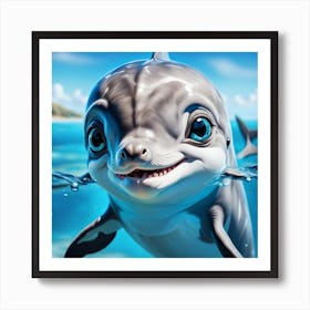 Dolphin In The Ocean 1 Art Print