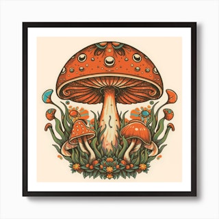 Emotional Support Mushroom Fairies , an art print by Jules - INPRNT