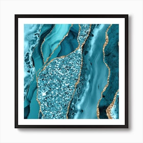 Agate Glitter Ocean Texture 07 Art Print by Aloke Design - Fy