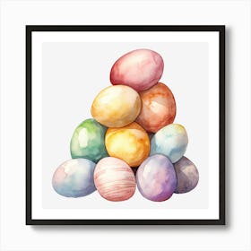 Watercolor Easter Eggs Art Print