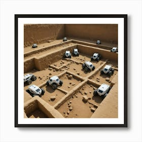 Robots In The Desert 3 Art Print