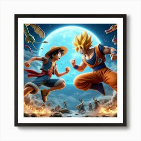 Dragon Ball Z vs One Piece 2 Art Print