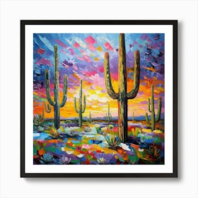 Saguaro Sunset Art Print