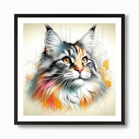 Feline Cat Creative Artwork Illustration 93 Art Print