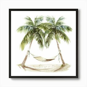 Palm Trees And Hammock Affiche