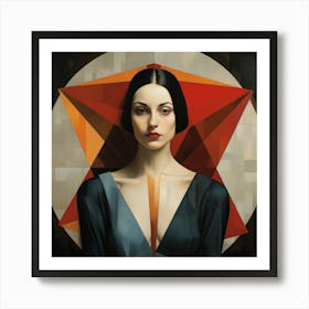 Geometric Italian Woman 01 Art Print