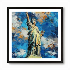 Statue Of Liberty NY Oil Painting 1 Art Print