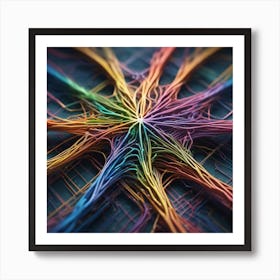 Abstract Colorful Network 2 Art Print