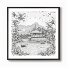 House On The Lake Art Print