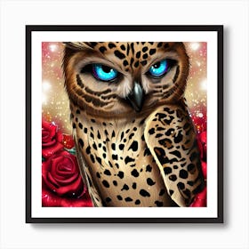 Owl With Blue Eyes 8 Art Print