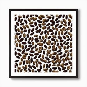 Seamless Pattern Of Coffee Beans 1 Art Print